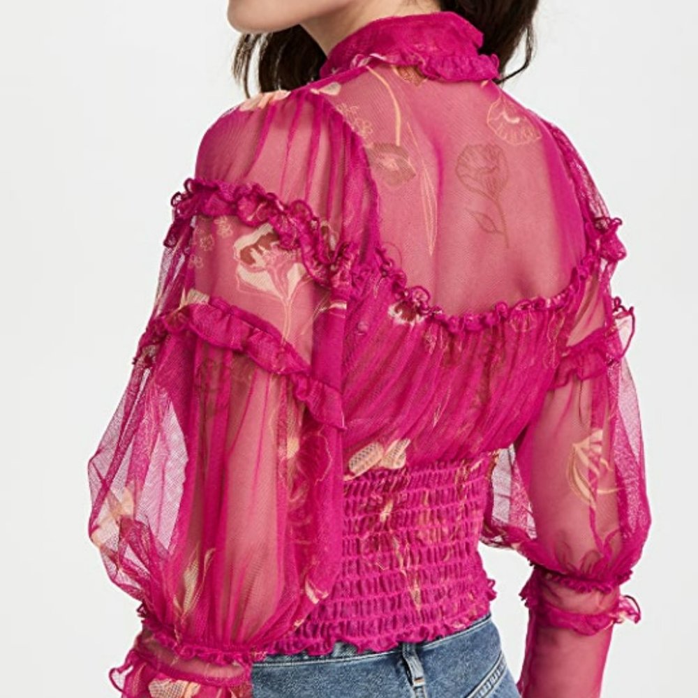 Free People Time for Shine Mesh Cropped Blouse - Picture 3 of 11